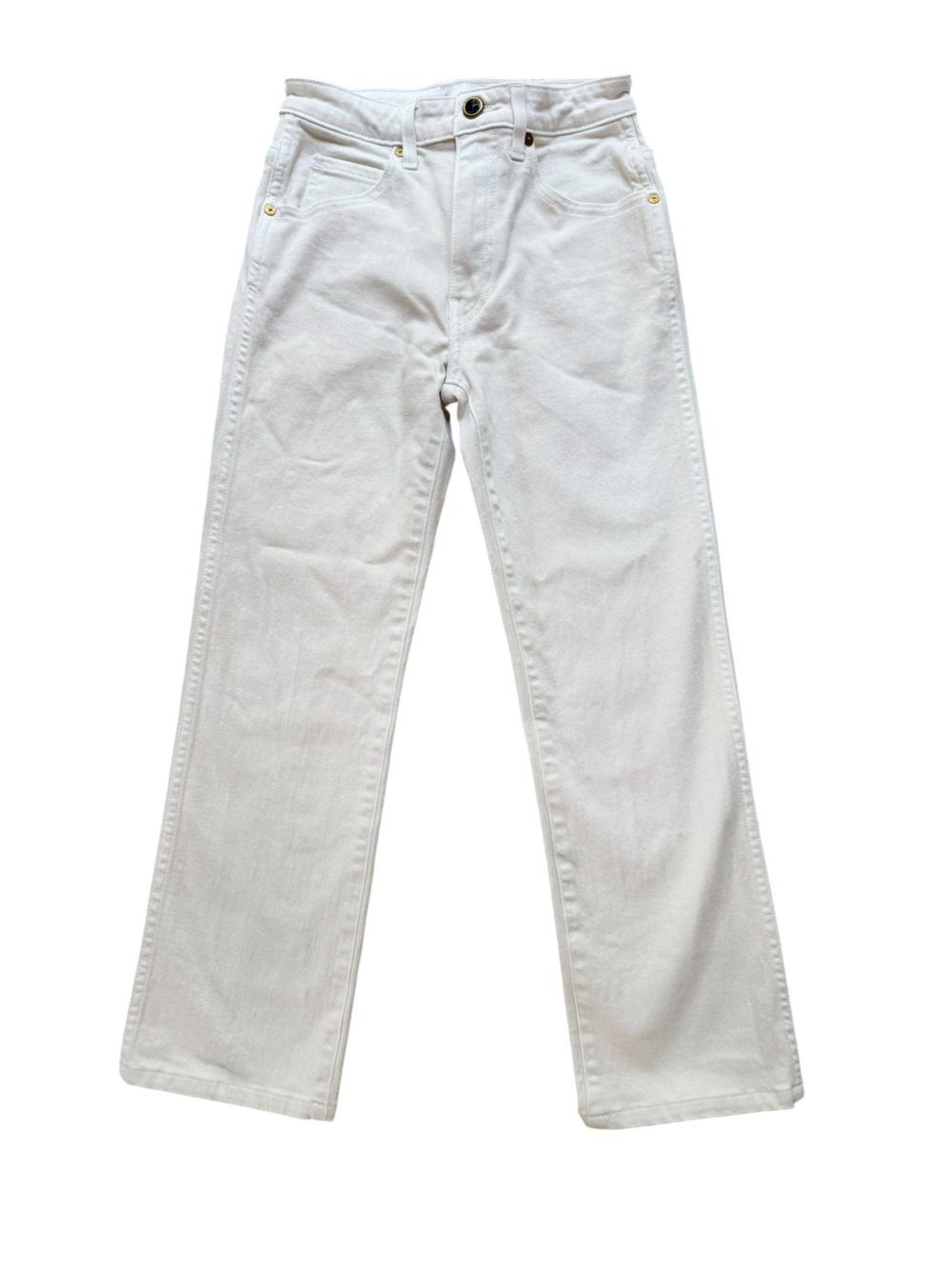 KHAITE Vivian White Ivory High Rise Straight Leg Jeans Size 24